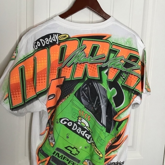 CHASE AUTHENTICS NASCAR Mark Martin Go Daddy Dual Graphic Racing T Shirt. - Picture 8 of 13